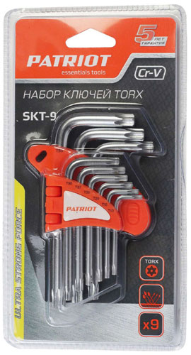 Набор ключей Patriot SKТ-9, TORX, T10-T50, CRV, 9 шт