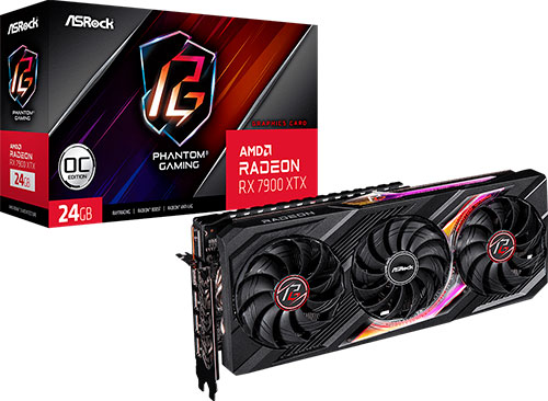 фото Видеокарта asrock radeon rx 7900 xtx phantom gaming oc 24gb (rx7900xtx pg 24go)