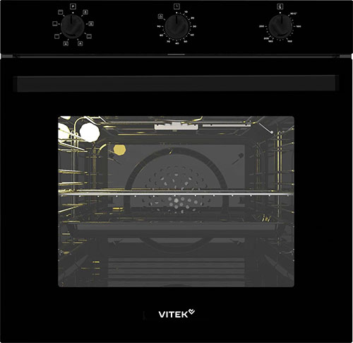 

Электрический духовой шкаф Vitek EO 6380 BG, стекло черное, Черный