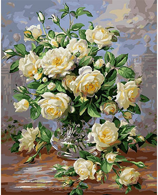 

Живопись на холсте Белоснежка, 40*50 см 373-AB Белые розы