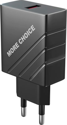 Сетевое ЗУ MoreChoice 1USB 3.0A QC3.0 быстрая зарядка NC51QC (Black)