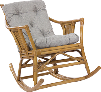 

Кресло-качалка RattanDesign, CANARY МИ с подушкой JC-3071 цвет Мёд