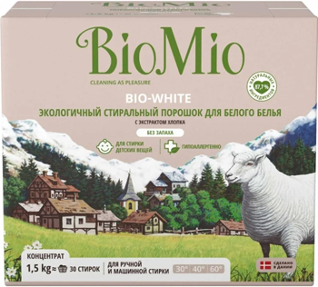 

Гипоаллергенный эко стиральный порошок для белого белья BioMio 507.04083.0101