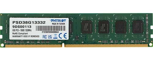 

Оперативная память Patriot Memory DDR3 8GB 1333MHz (PSD38G13332), Зеленый