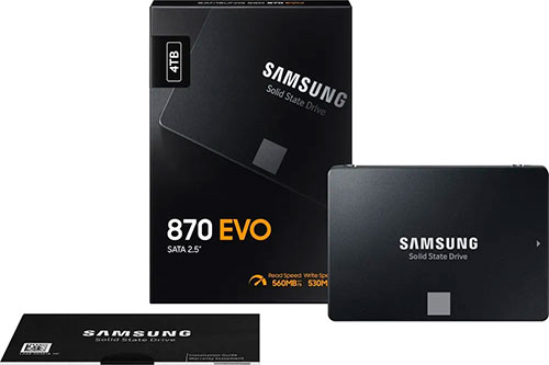 SSD накопитель Samsung 870 EVO 2.5 4000 Гб SATA III TLC (MZ-77E4T0BW)