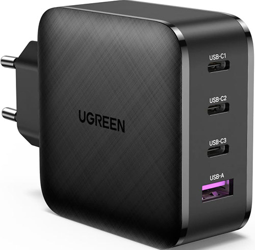 фото Сетевое зарядное устройство ugreen usb-a+3хusb-c 65w gan tech fast charger eu, цвет черный (70774)