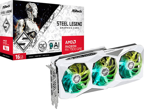 фото Видеокарта asrock radeon rx 7900 gre steel legend oc 16gb (rx7900gre sl 16go)