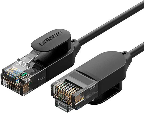 Кабель Ugreen NW122 CAT 6A Pure Copper Ethernet Cable, диаметр 2.8, 3 м, черный (70653)