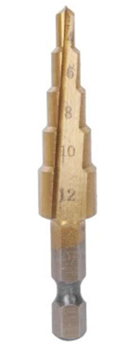 Изображение товара Сверло ступенчатое по металлу Sturm! 4-12 мм, шаг 1 мм, Р6М5+COBALT, спираль (1055-S412K)