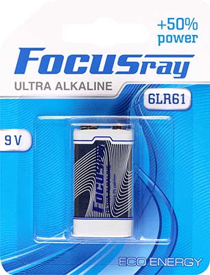 Батарейка FOCUSray ULTRA ALKALINE 6LR61/BL1 1/12/144