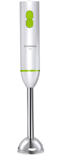 

Погружной блендер Starwind SBP1113, 750 Вт, белый/зеленый