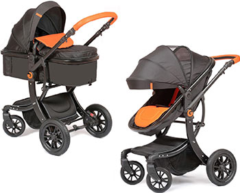

Коляска Giovanni, 2в1 G-Moov цвет Black/Orange (Черный/Оранж) GS 9600-52