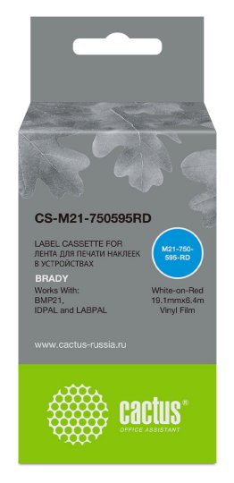 

Картридж ленточный Cactus CS-M21-750595RD белый для Brady BMP21-PLUS, BMP21-LAB