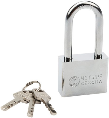 Изображение товара Замок навесной Четыре сезона серия Сталь, 50 мм, длинная дужка