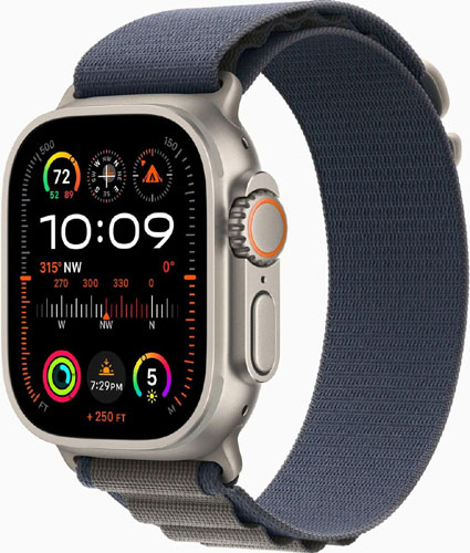 фото Умные часы и браслет apple watch ultra 2 49mm titanium case with blue alpine loop medium (mrep3ll/a)