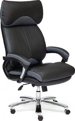 Офисное кресло Tetchair GRAND (кожа/кож.зам/ткань черный/серый-12) кресло офисное tetchair ch 902 доступные цвета обивки натур чёрная кожа