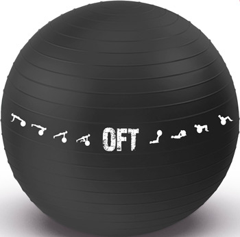 Фото - Гимнастический мяч Original FitTools 75 см для коммерческого использования черный с насосом ремешок для йоги original fittools 304 см черный