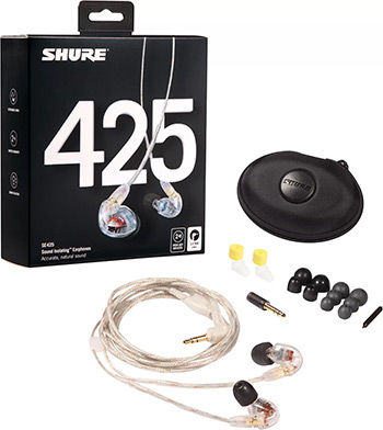 

Вставные наушники Shure, SE 425-CL-EFS прозрачный