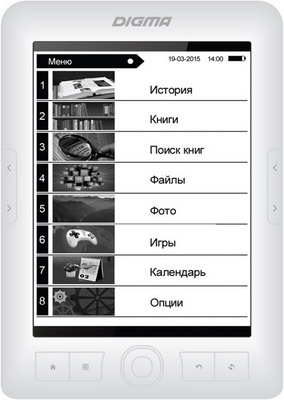 

Электронная книга Digma, E63W белый