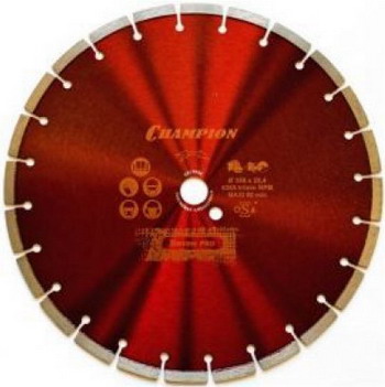 Изображение товара Диск алмазный Champion Concremax L 350 мм для резки бетона Изображение товара Диск алмазный Champion Concremax L 350 мм для резки бетона