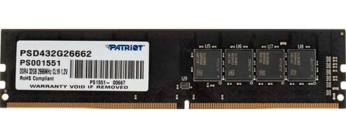 

Оперативная память Patriot Memory DDR4 32GB 2666MHz Signature Line (PSD432G26662), Черный