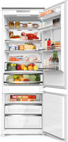 

Встраиваемый двухкамерный холодильник Zugel ZRI2003FNF, Белый