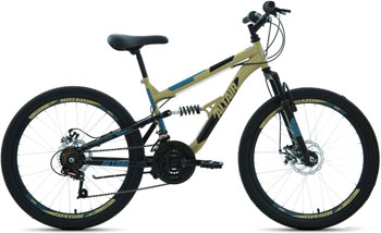 

Велосипед Altair, MTB FS 24 disc (рост 15'') 2019-2020 бежевый/черный RBKT02N4P004