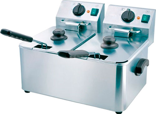 Изображение товара Электрическая фритюрница Viatto HDF4+4 2 ванны мощность 5 кВт для кафе и ресторанов