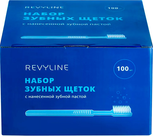 фото Набор зубных щеток revyline с нанесенной зубной пастой (100 шт.)