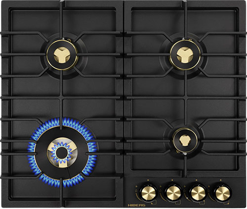 

Газовая варочная панель Hiberg VS 6544 B, Черный