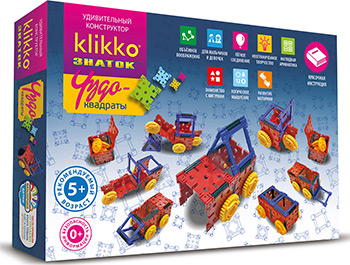 

Конструктор Знаток, Klikko Чудо КВАДРАТЫ 12в1 (21 деталь) 38639