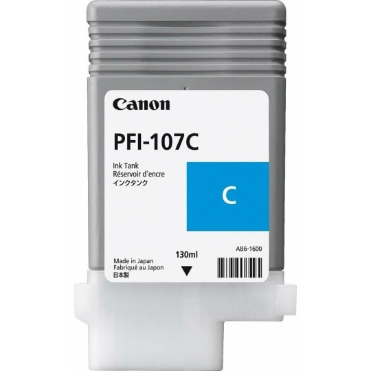 

Картридж струйный Canon PFI-107C 6706B001 голубой (130мл) для iP F680/685/780/785