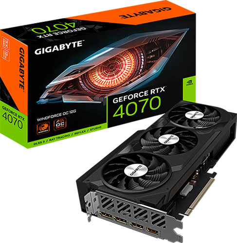 фото Видеокарта gigabyte geforce rtx 4070 windforce oc 12gb (gv-n4070wf3oc-12gd)