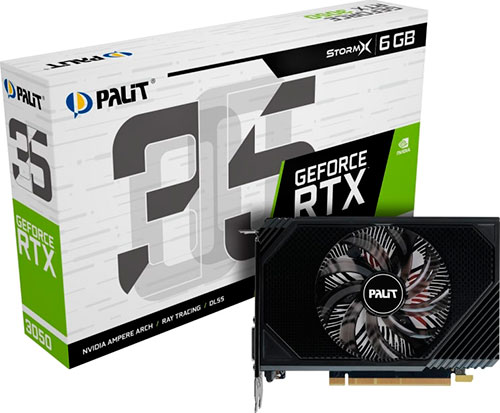 фото Видеокарта palit geforce rtx 3050 stormx 6 gb (ne63050018je-1070f)