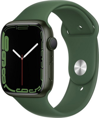  Умные часы Apple Watch Series 7 GPS 45mm Green Al/Clover Sport (MKN73ZP/A)