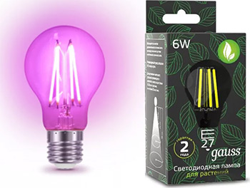 

Фитолампа для растений GAUSS, LED Fito Filament 6W E 27 102802906