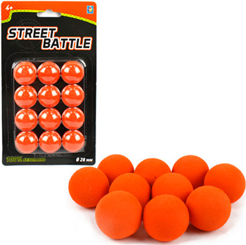 

Мягкие шарики 1 Toy, Street Battle 2 8 см для игр оружия (12 шт.) блистер Т13649