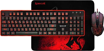 Игровой набор Redragon S107 RU мышь клавиатура ковер (78225)