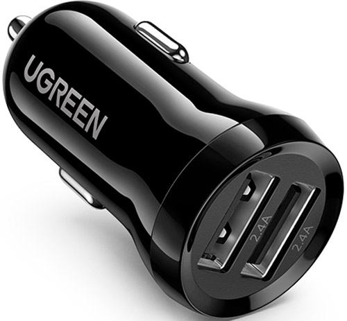 фото Автомобильное зарядное устройство ugreen dual usb-a 24w car charger (50875) черный