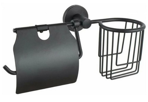 Изображение товара Держатель для туалетной бумаги и освежителя воздуха D-Lin черный 12.5x25 см