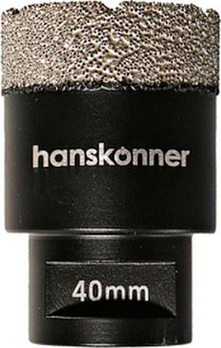 

Коронка алмазная для УШМ Hanskonner TilePro, 40 мм, вакуумн. спекание алмазов (H1055-10-40)