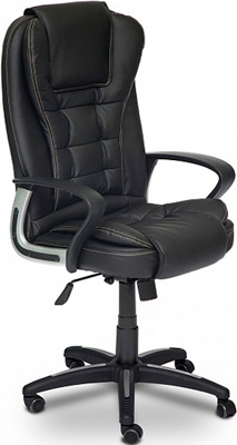 Офисное кресло Tetchair BARON (кож/зам черный/черный перфорированный 36-6/36-6/06) кресло офисное tetchair ch 902 доступные цвета обивки натур чёрная кожа