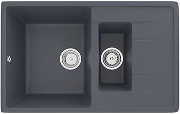 Изображение товара Ulgran U-205-343 антрацит — 2 чаши, крыло, врезная мойка из искусственного мрамора