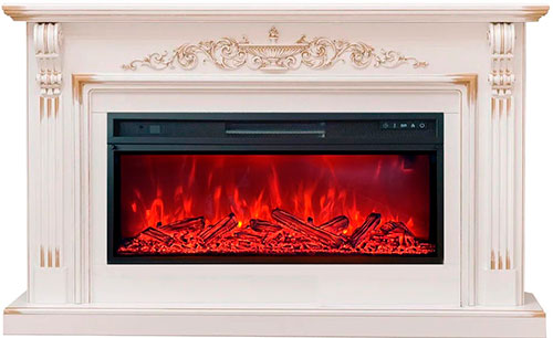 

Каминокомплект Elekam Irida с очагом Pulsar 38 (F2038E-2), светло-бежевый/золотая патина