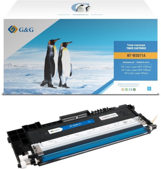 

Картридж лазерный G&G GG-W2071A (есть ограничения по прошивке) голубой (700стр.) для HP Color Laser MFP 179fnw/178nw/150nw