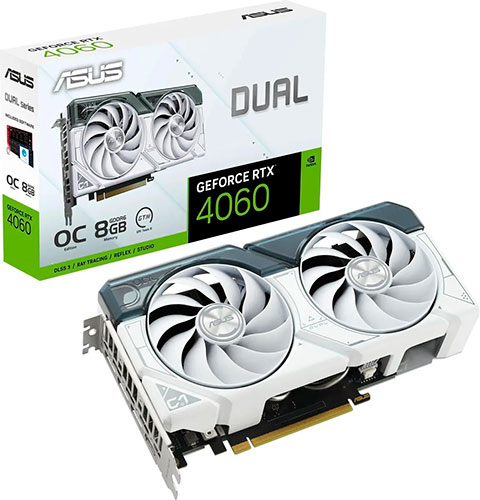 фото Видеокарта asus geforce rtx 4060 dual oc white 8gb (dual-rtx4060-o8g-white)