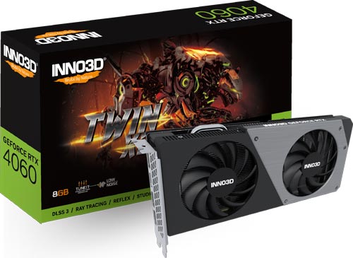 фото Видеокарта inno3d geforce rtx 4060 twin x2 8gb (n40602-08d6-173051n)