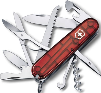 Нож перочинный Victorinox Huntsman 91 мм 15 функций полупрозрачный красный