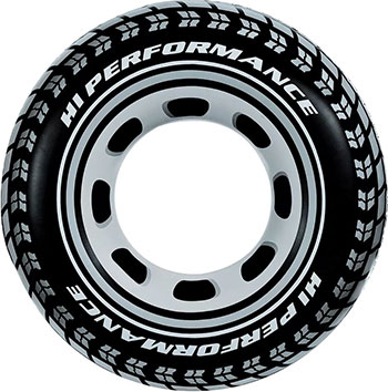 

Надувной круг Intex 91см "Шина" от 9 лет 59252, Черный/белый