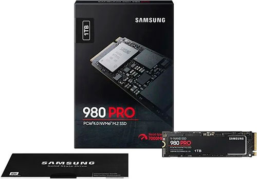 SSD накопитель Samsung M.2 980 PRO 1000 Гб PCIe 4.0 3D NAND TLC (MZ-V8P1T0BW)